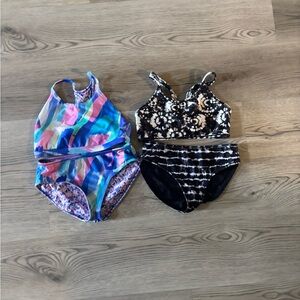 Two reversible Athleta Girl swimsuits